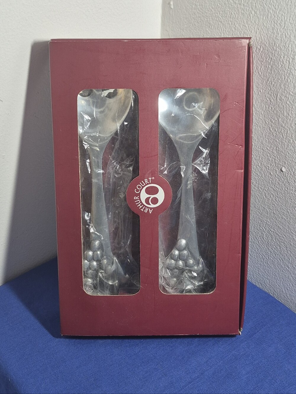 Vintage Arthur Court Aluminum Mariposa Salad Serving Set Fork & Spoon